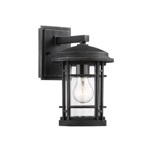 Barrister 1 Light 12 inch Weathered Pewter Outdoor Wall Lantern