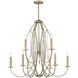 Hutton 9 Light 32 inch Sterling Gold Chandelier Ceiling Light