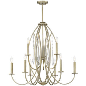 Hutton 9 Light 32 inch Sterling Gold Chandelier Ceiling Light