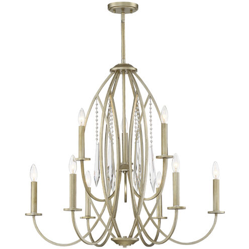 Hutton 9 Light 32 inch Sterling Gold Chandelier Ceiling Light