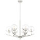 Spyglass 6 Light 28 inch Satin Platinum Chandelier Ceiling Light