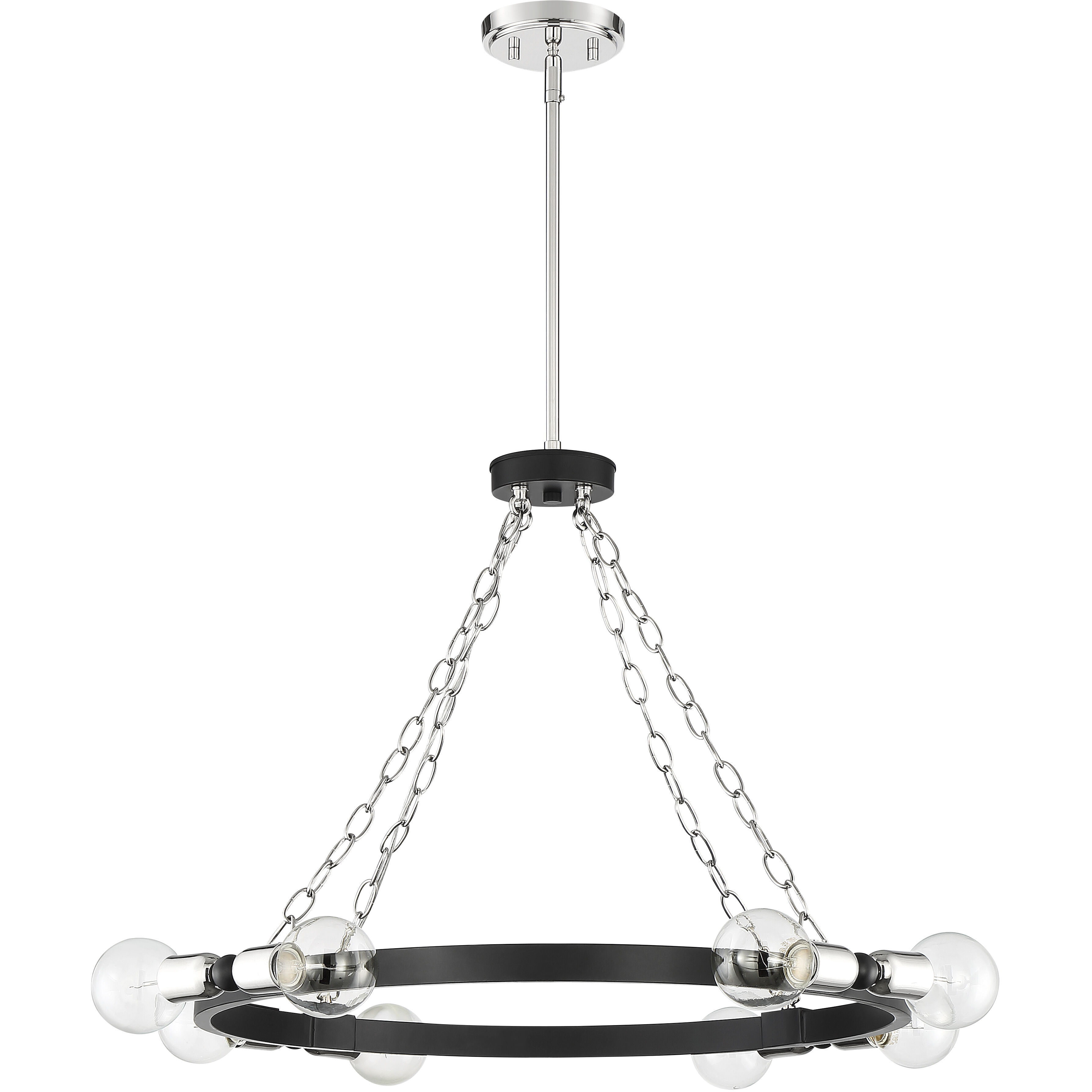Huxton 8 Light 29.75 inch Black Chandelier Ceiling Light