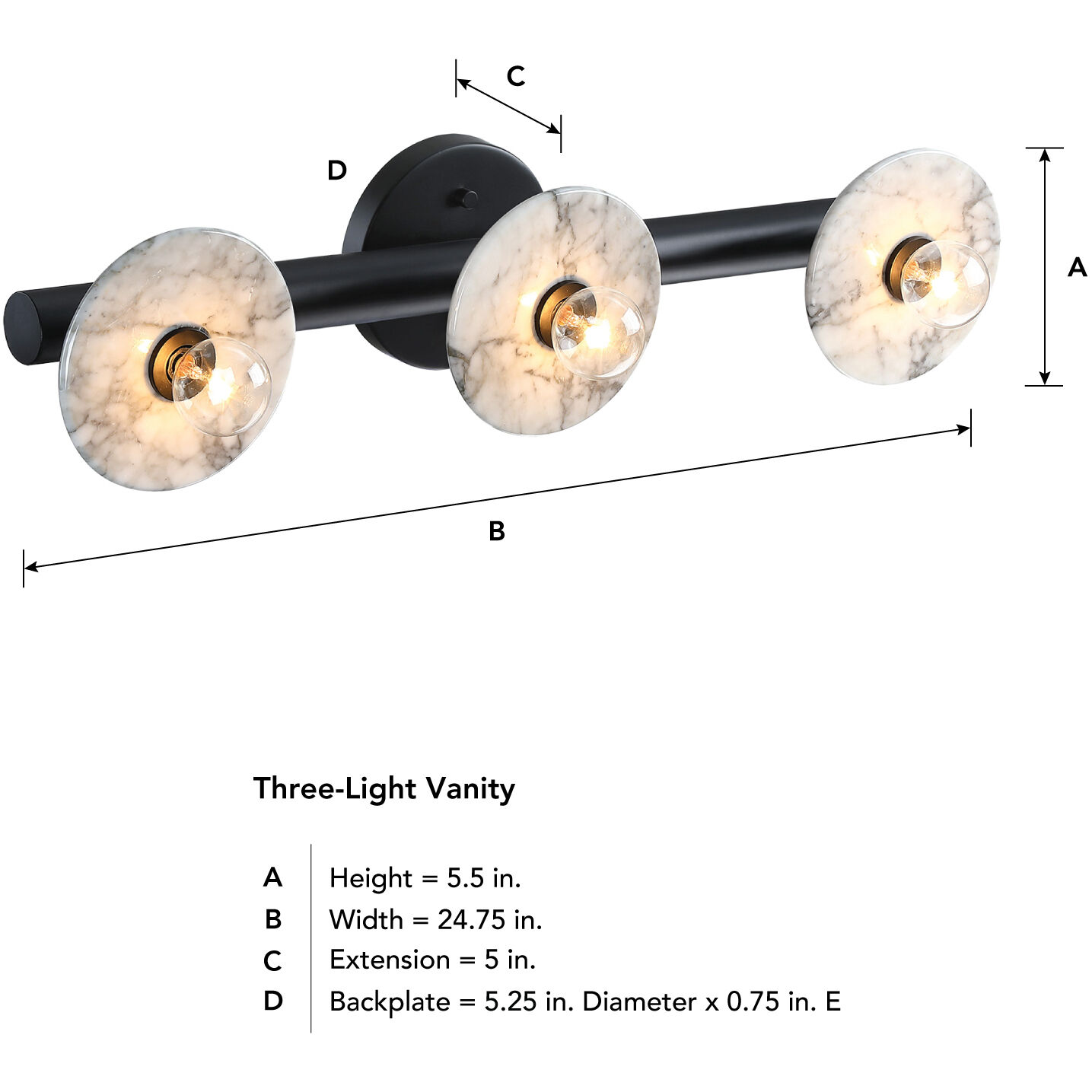 Fina LED 24.75 inch Matte Black Vanity Wall Light