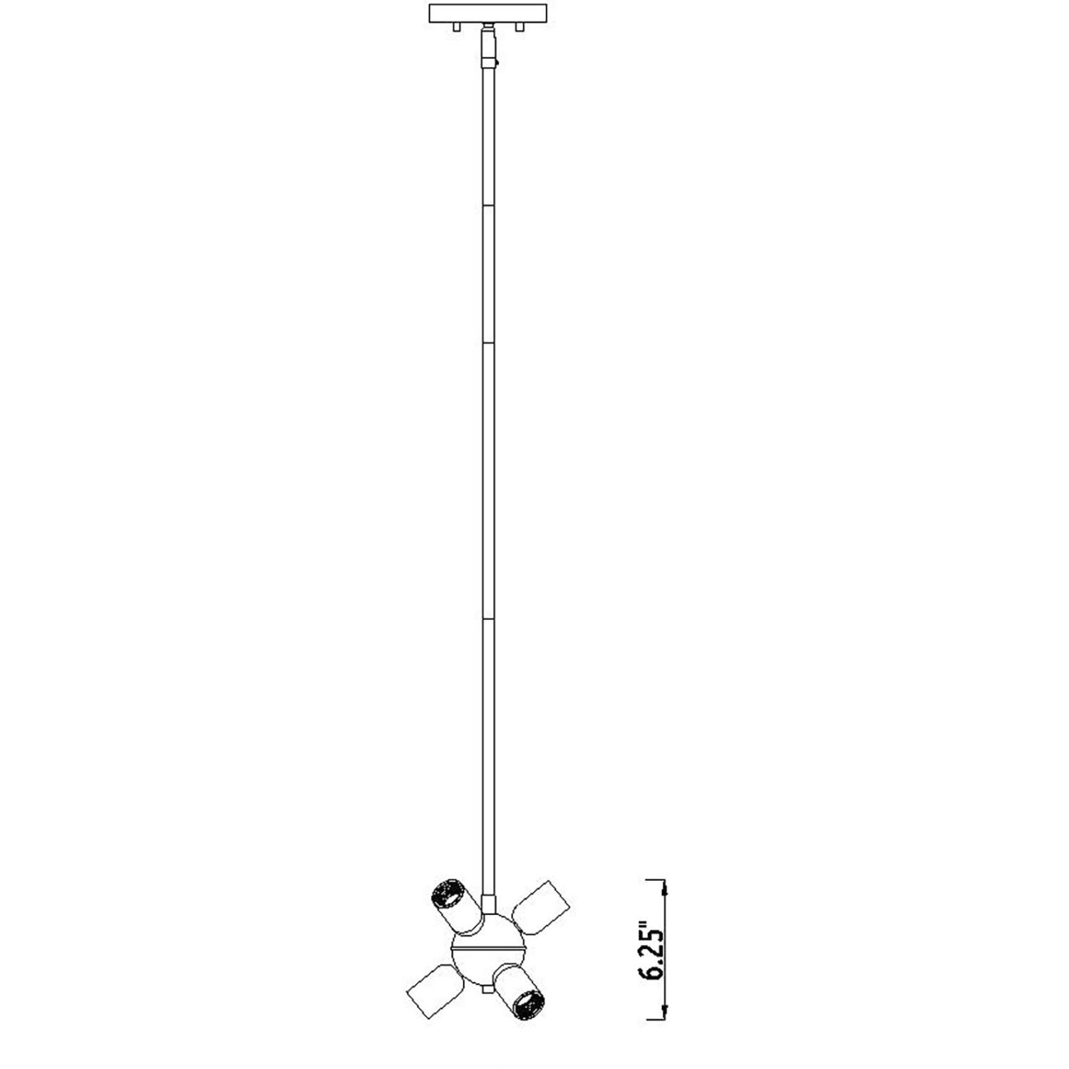 Gambit 6 Light 7 inch Matte Black Pendant Ceiling Light