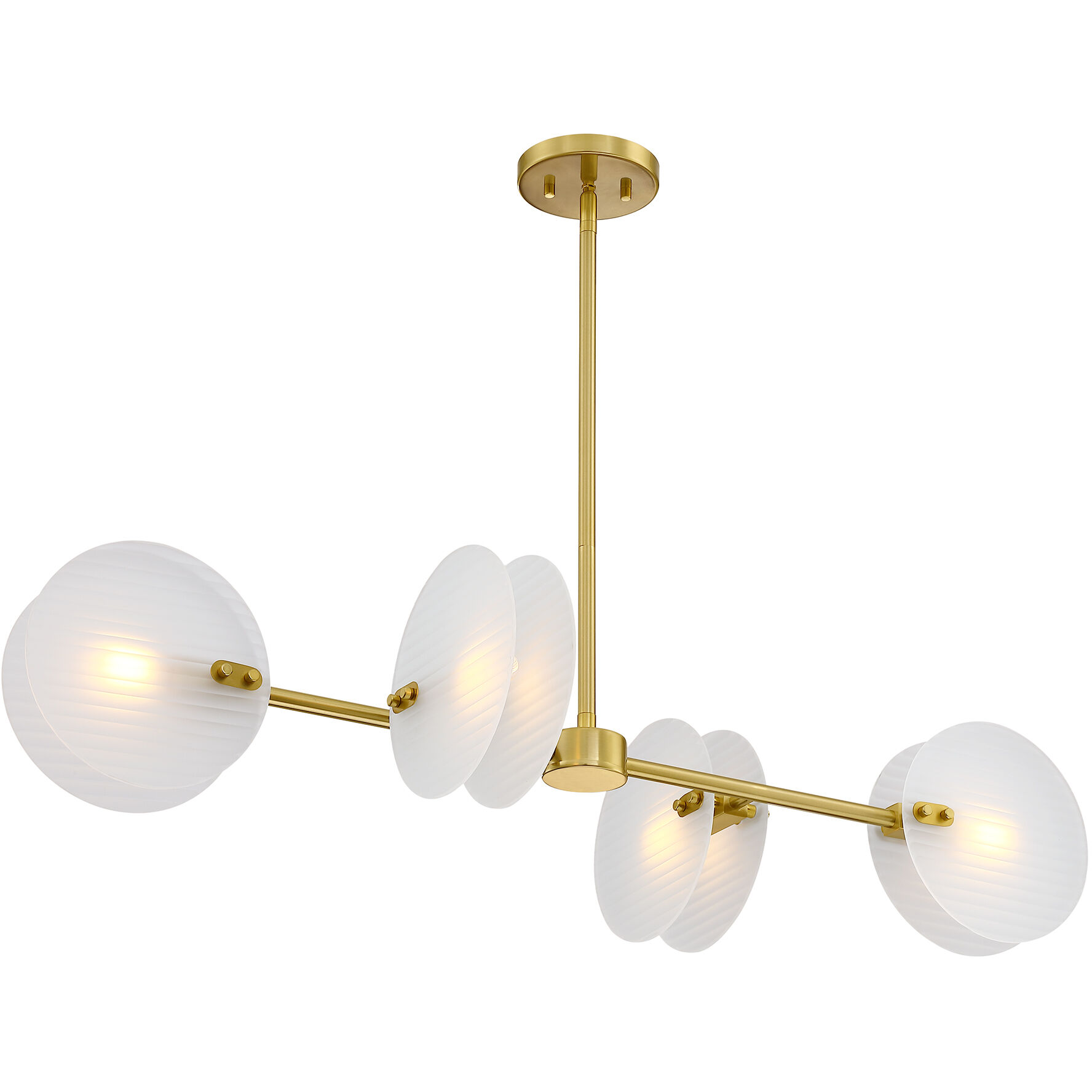 Sky Fall 4 Light 40 inch Brushed Gold Island Pendant Ceiling Light