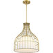 Evensong LED 15.75 inch Brushed Gold Pendant Ceiling Light