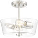 Westin 2 Light 12 inch Satin Platinum Semi-Flush Ceiling Light