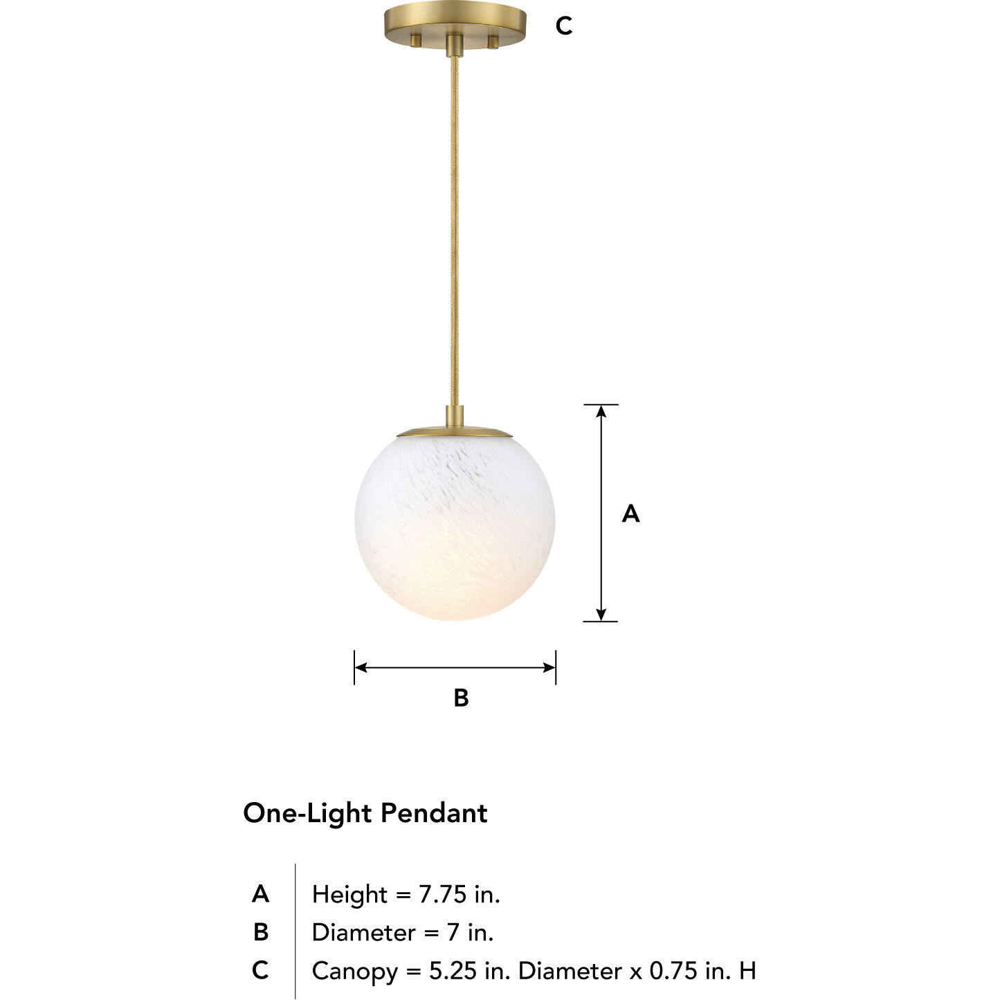 Pixie LED 7 inch Brushed Gold Pendant Ceiling Light