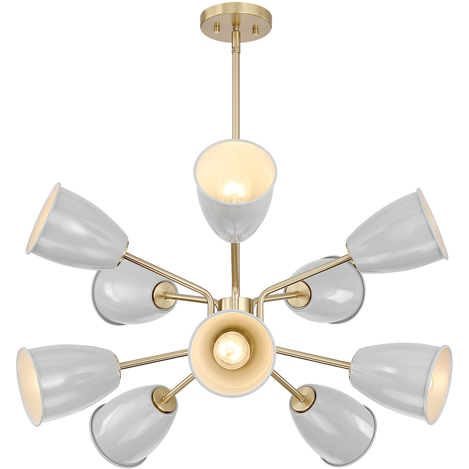 Biba 10 Light 28.5 inch Brushed Gold Chandelier Ceiling Light