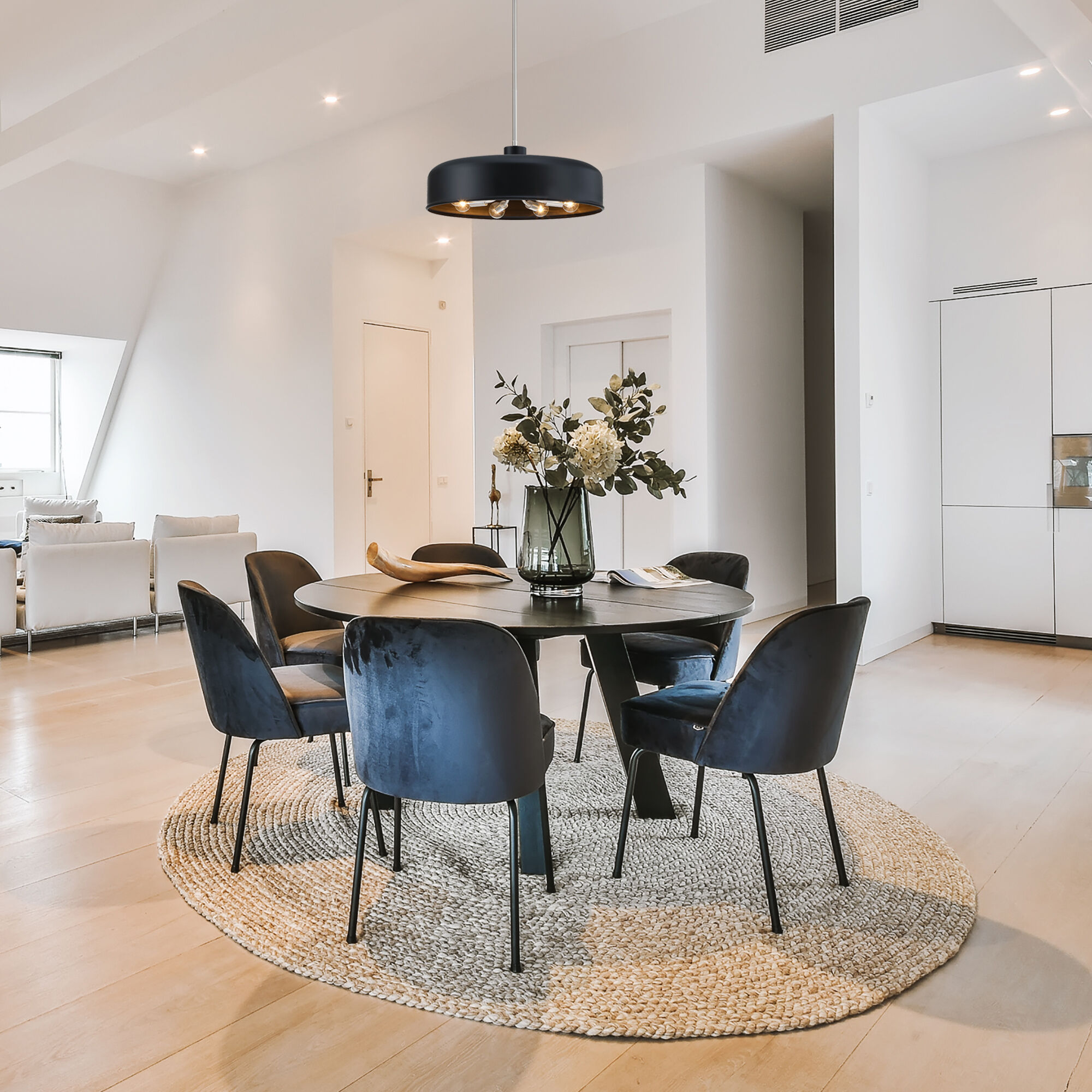 Forbidden Springs LED 20 inch Matte Black Down Pendant Ceiling Light