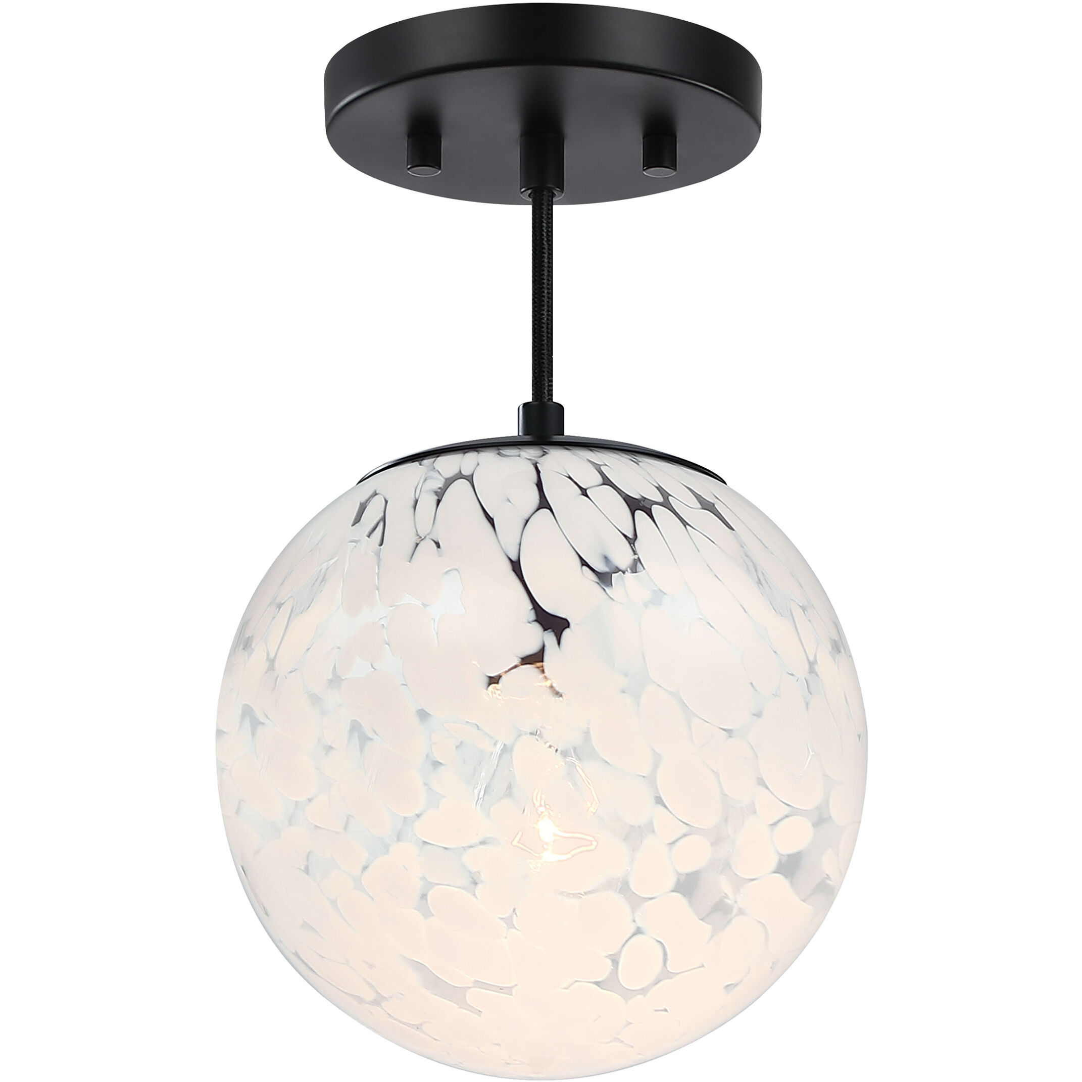 Circo 1 Light 7 inch Matte Black Semi Flush Mount Ceiling Light