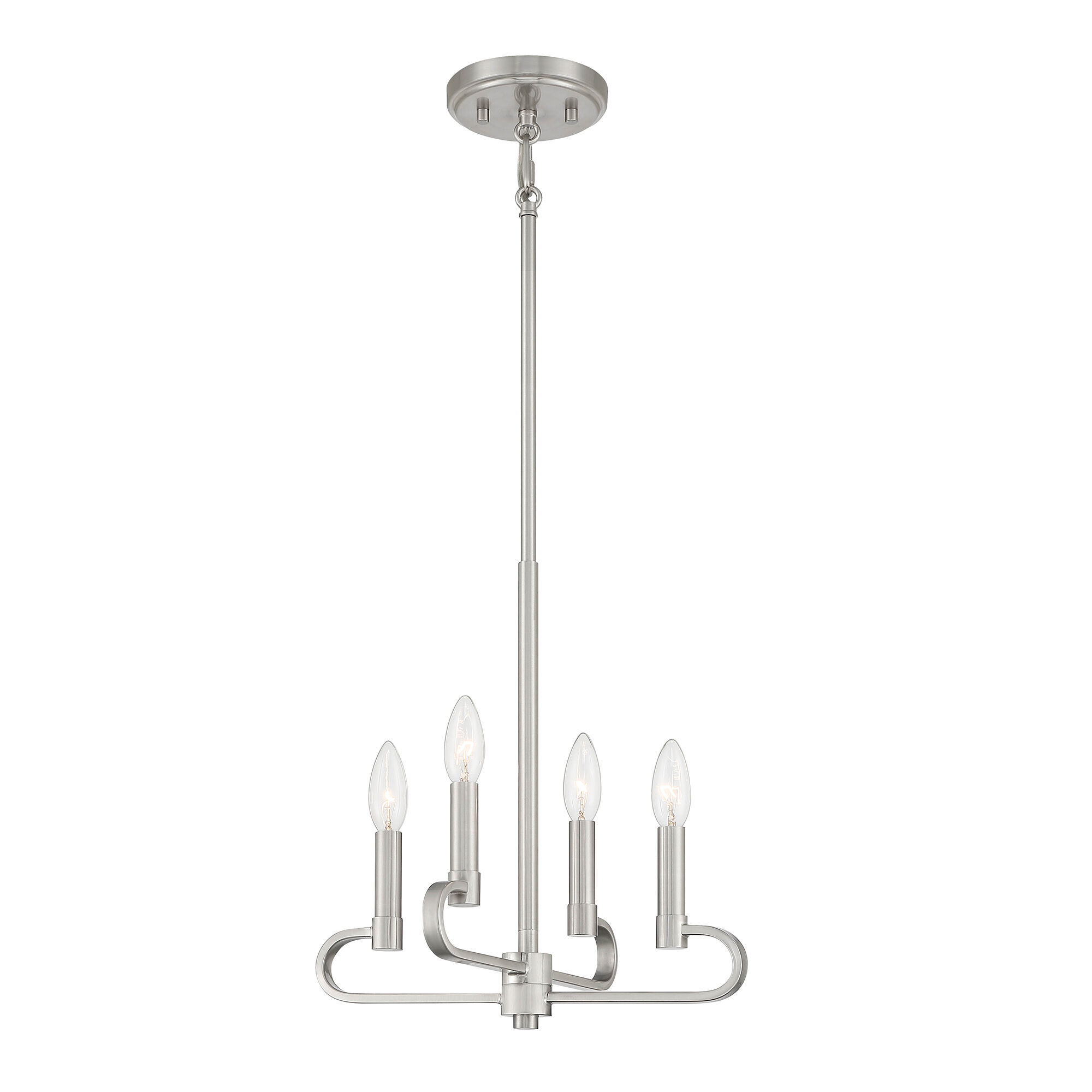 Summit 4 Light 14 inch Brushed Nickel Chandelier Convertible Ceiling Light