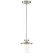 Dover 1 Light 6.5 inch Satin Platinum Mini Pendant Ceiling Light