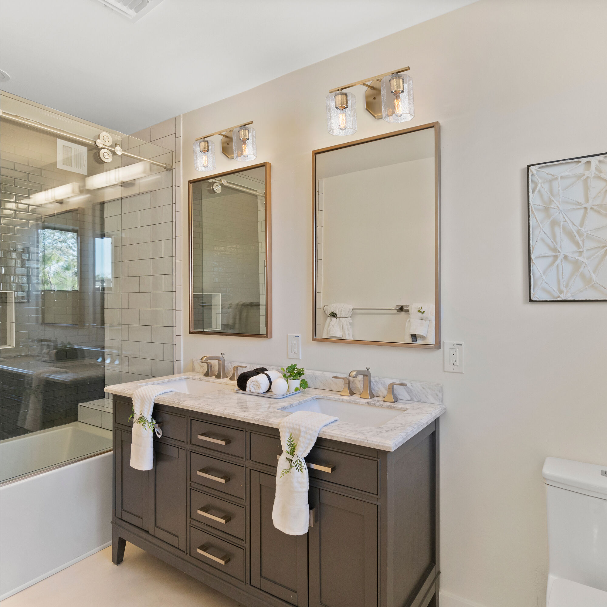 Haven 2 Light 16 inch Old Satin Brass Vanity Light Wall Light