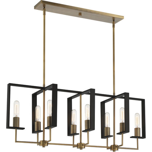 Chicago PM 8 Light 38 inch Old Satin Brass Island Light Ceiling Light