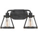 Wicker Park 2 Light 16.75 inch Weathered Pewter Bath Bar Wall Light