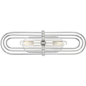 Kenzo 2 Light 24 inch Polished Nickel Bath Light Wall Light