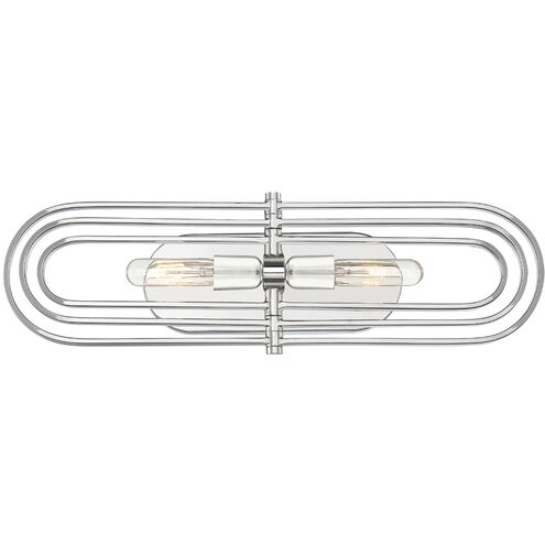 Kenzo 2 Light 24 inch Polished Nickel Bath Light Wall Light