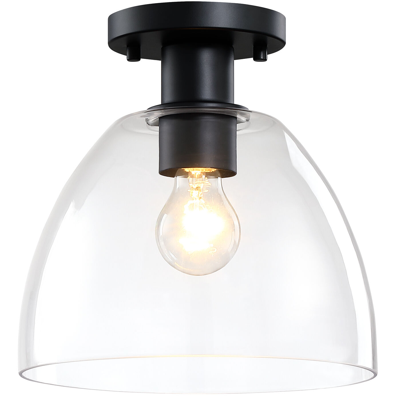 Indigo 1 Light 10 inch Matte Black Semi Flush Mount Ceiling Light