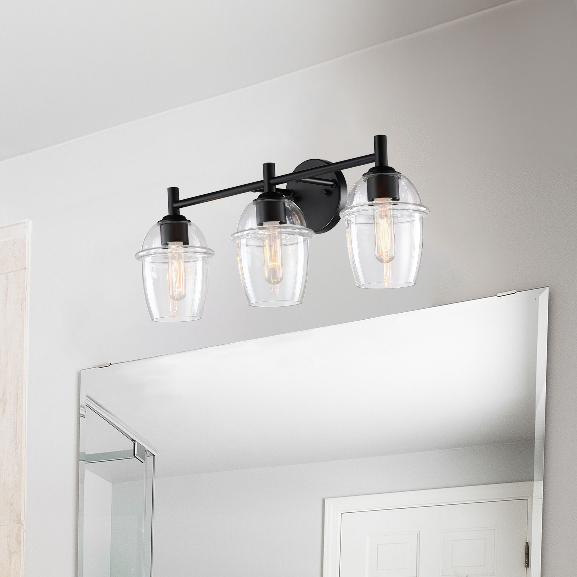 Summer Jazz 3 Light 24 inch Matte Black Vanity Light Wall Light