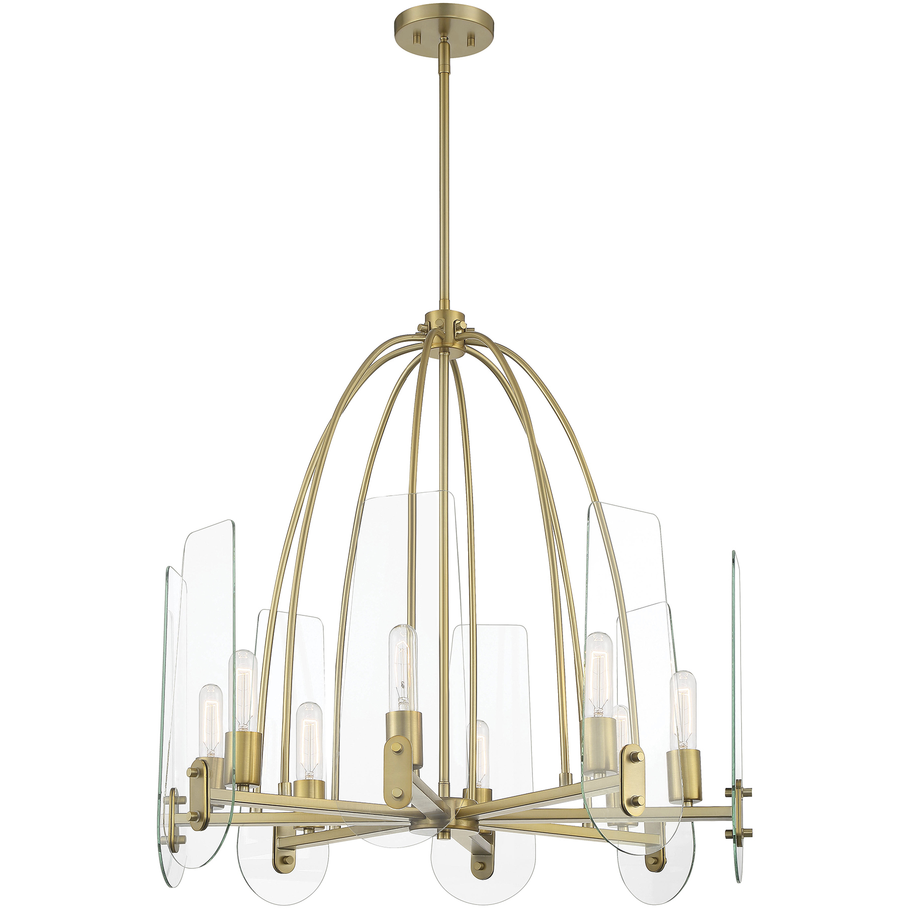 Bergen Beach 8 Light 28 inch Brushed Gold Chandelier Ceiling Light