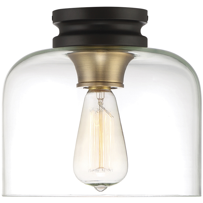 Ezra 1 Light 9 inch Vintage Bronze Flushmount Ceiling Light