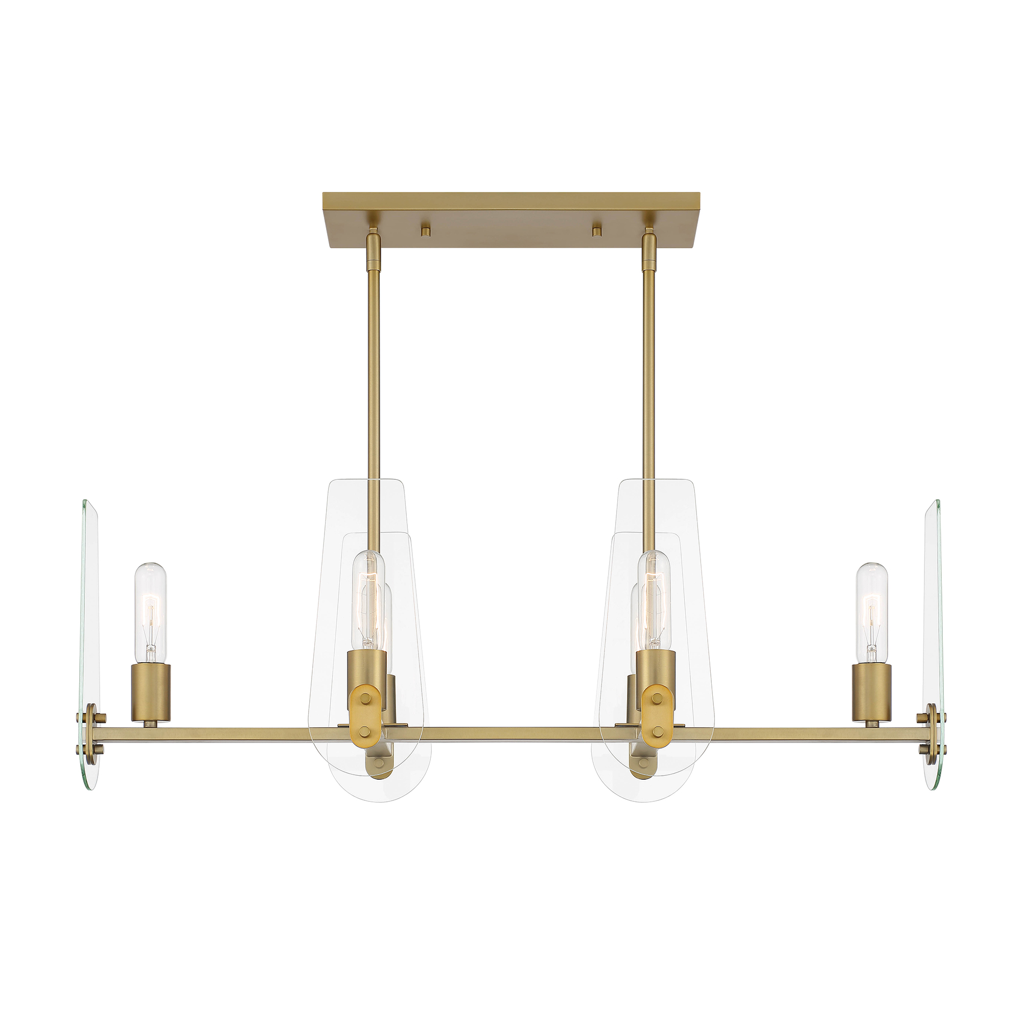 Bergen Beach 6 Light 34 inch Brushed Gold Island Light Ceiling Light