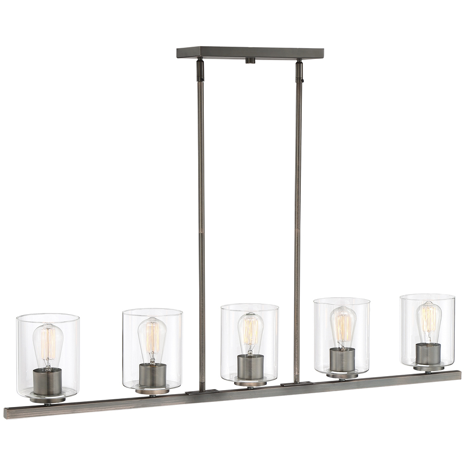 Liam 5 Light 42.75 inch Satin Copper Bronze Island Ceiling Light