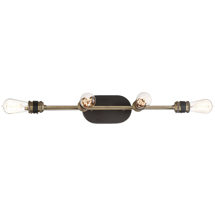 Miles 4 Light 34 inch Vintage Bronze Bath Bar Wall Light
