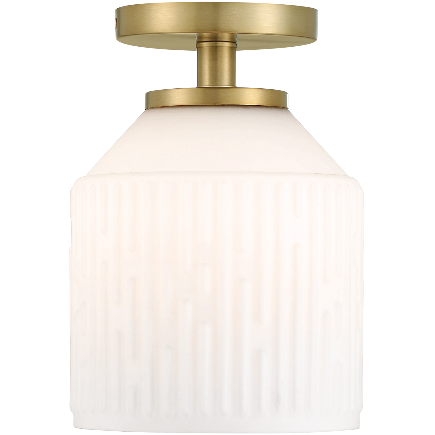 Ele 1 Light 7.25 inch Brushed Gold Semi-Flush Mount Ceiling Light