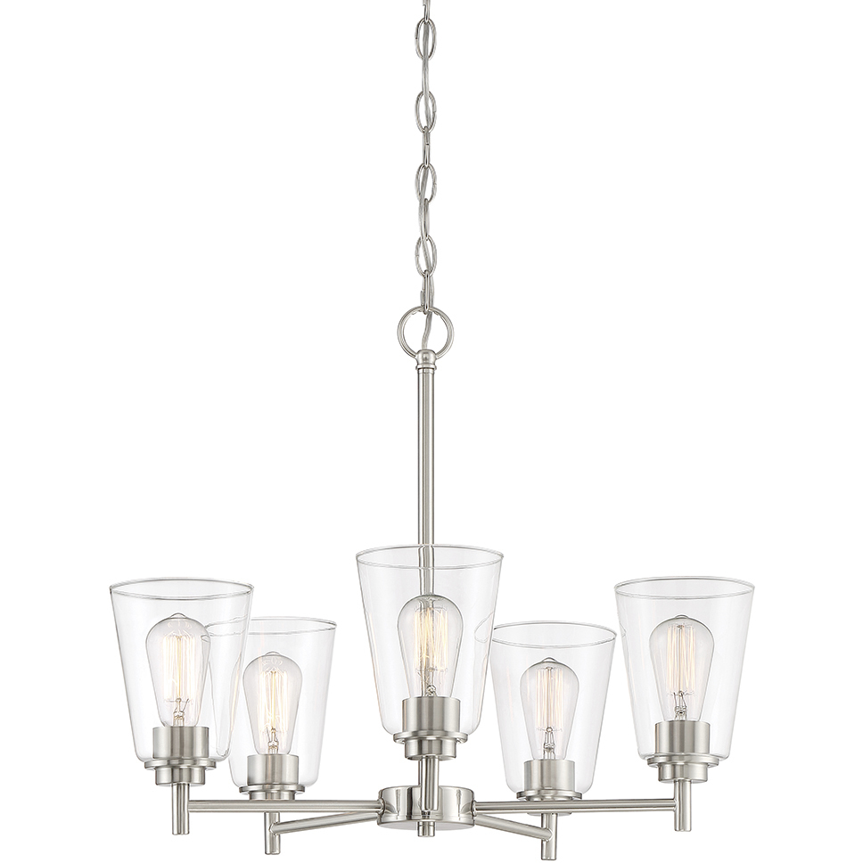 Westin 5 Light 24 inch Satin Platinum Chandelier Ceiling Light