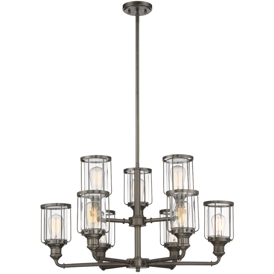 Anson 9 Light 31 inch Satin Copper Bronze Chandelier Ceiling Light