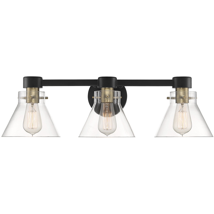 Willow Creek 3 Light 25 inch Matte Black Bath Bar Wall Light