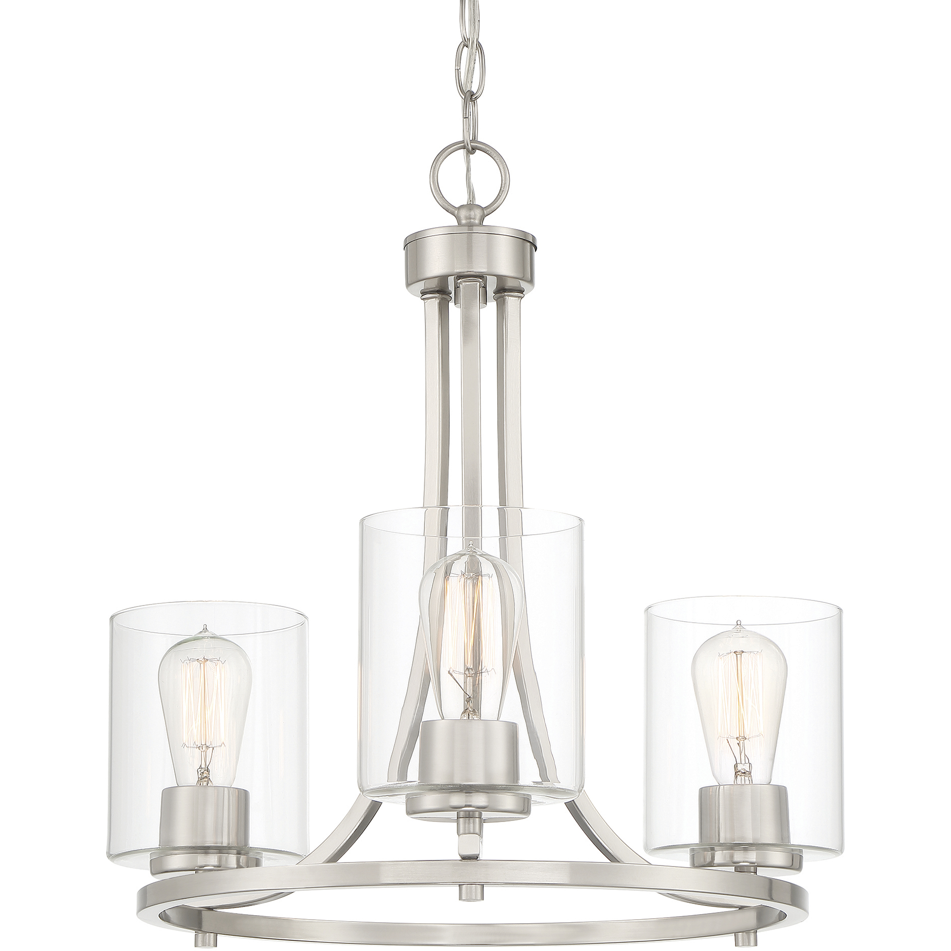 Liam 3 Light 20 inch Satin Platinum Chandelier Ceiling Light