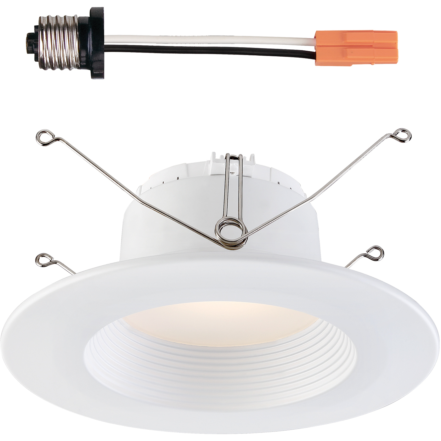 5 in 6 in 2700K CCT Integrated LED White Baffle Recessed Trim Evl6733dwh27