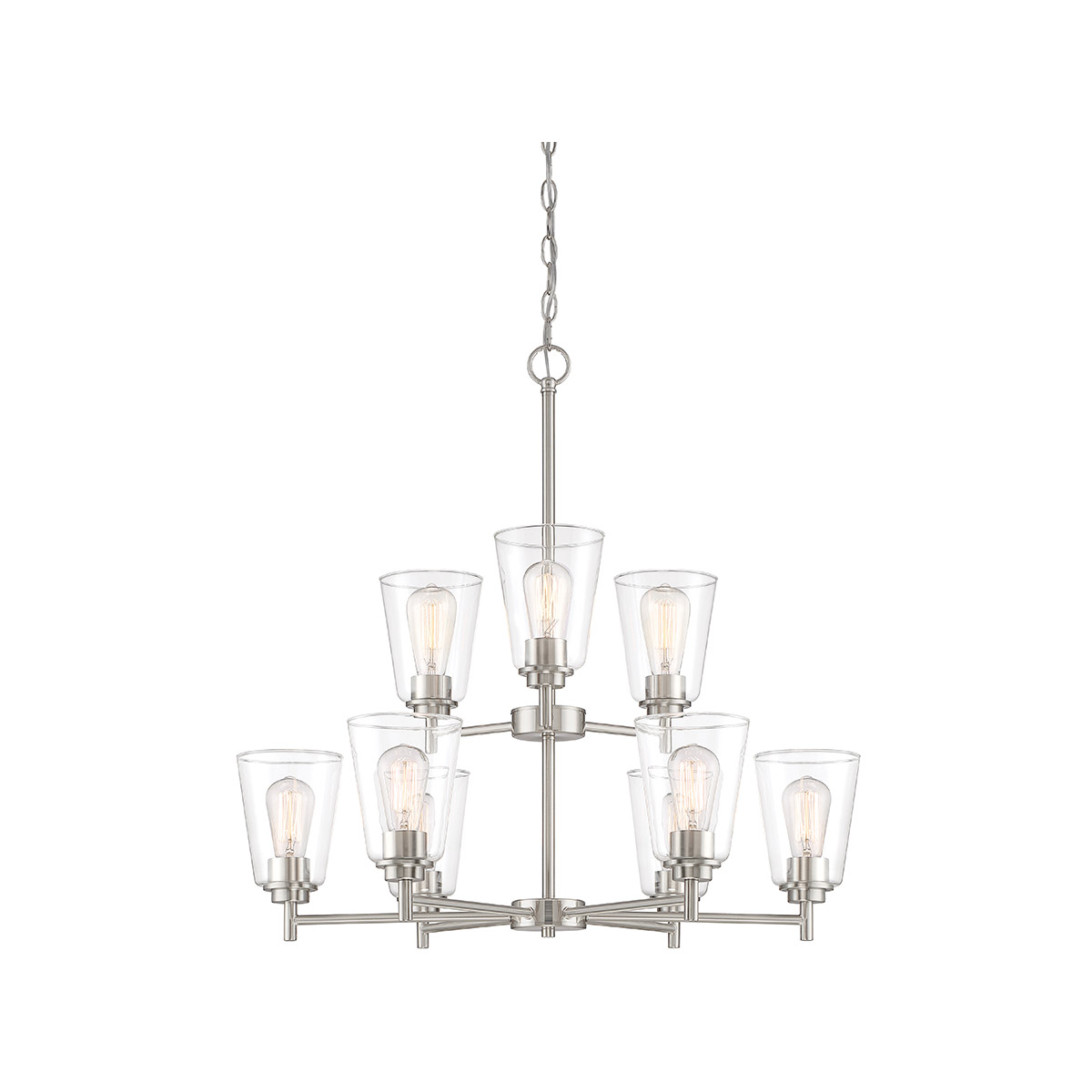 Westin 9 Light 30 inch Satin Platinum Chandelier Ceiling Light