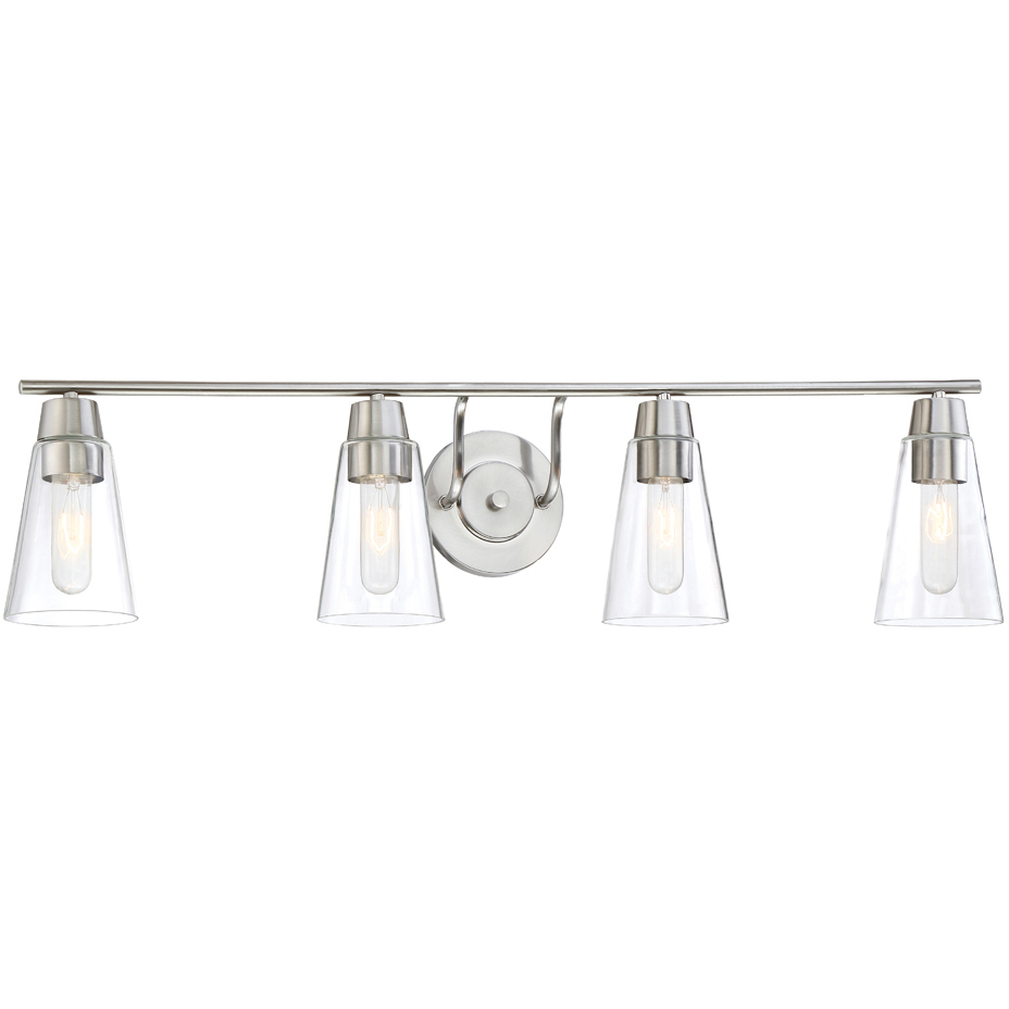 Echo 4 Light 34.88 inch Satin Platinum Bath Bar Wall Light