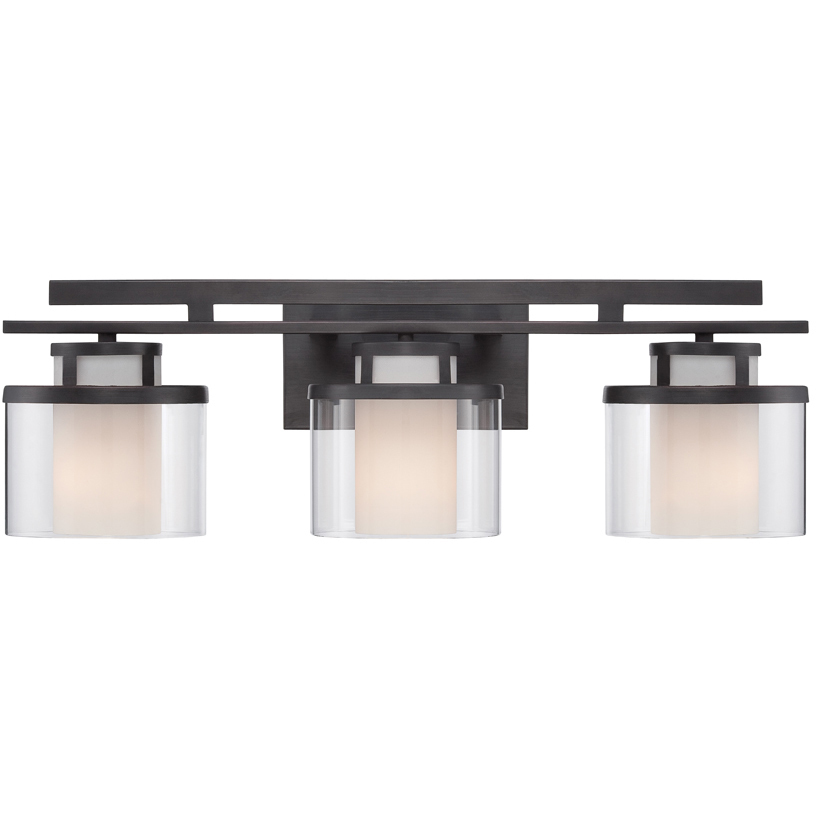Fusion 3 Light 24.25 inch Biscayne Bronze Bath Bar Wall Light
