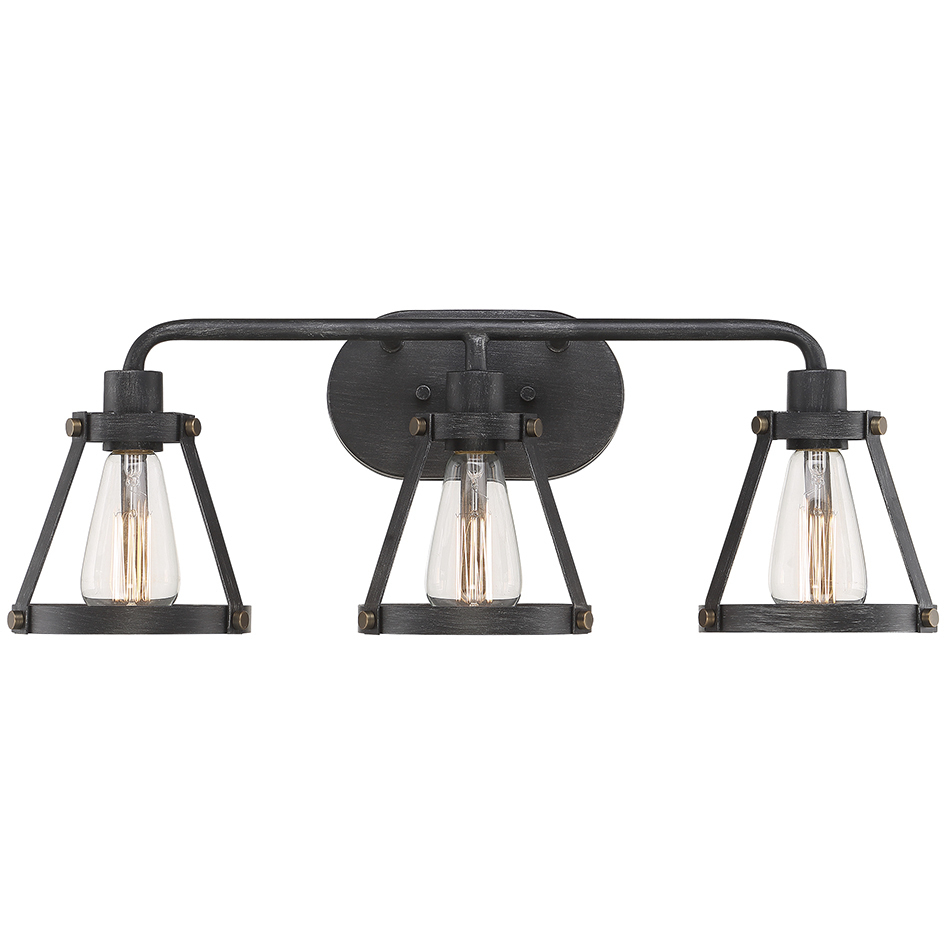 Wicker Park 3 Light 24.25 inch Weathered Pewter Bath Bar Wall Light