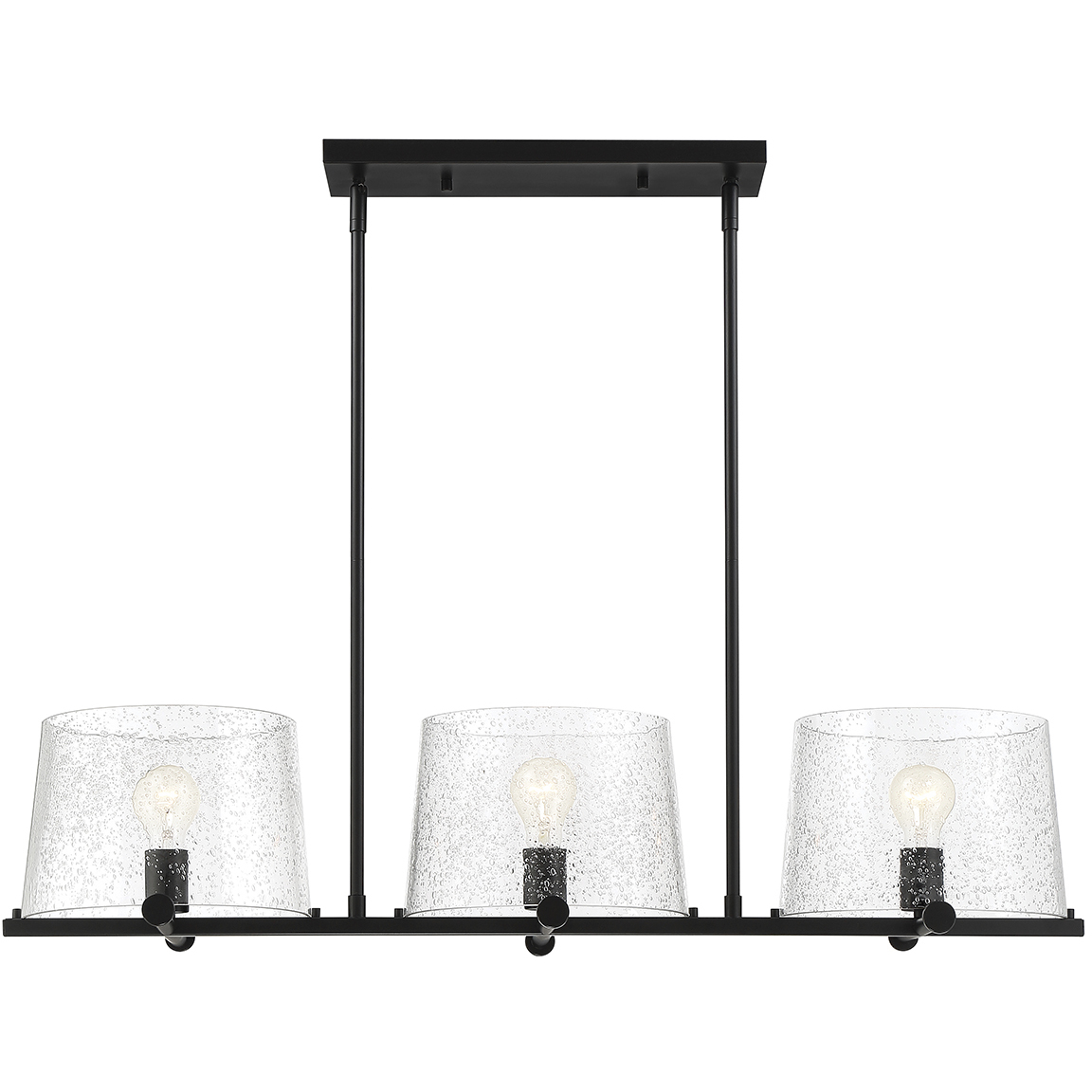 Matteson 3 Light 38 inch Matte Black Island Pendant Ceiling Light