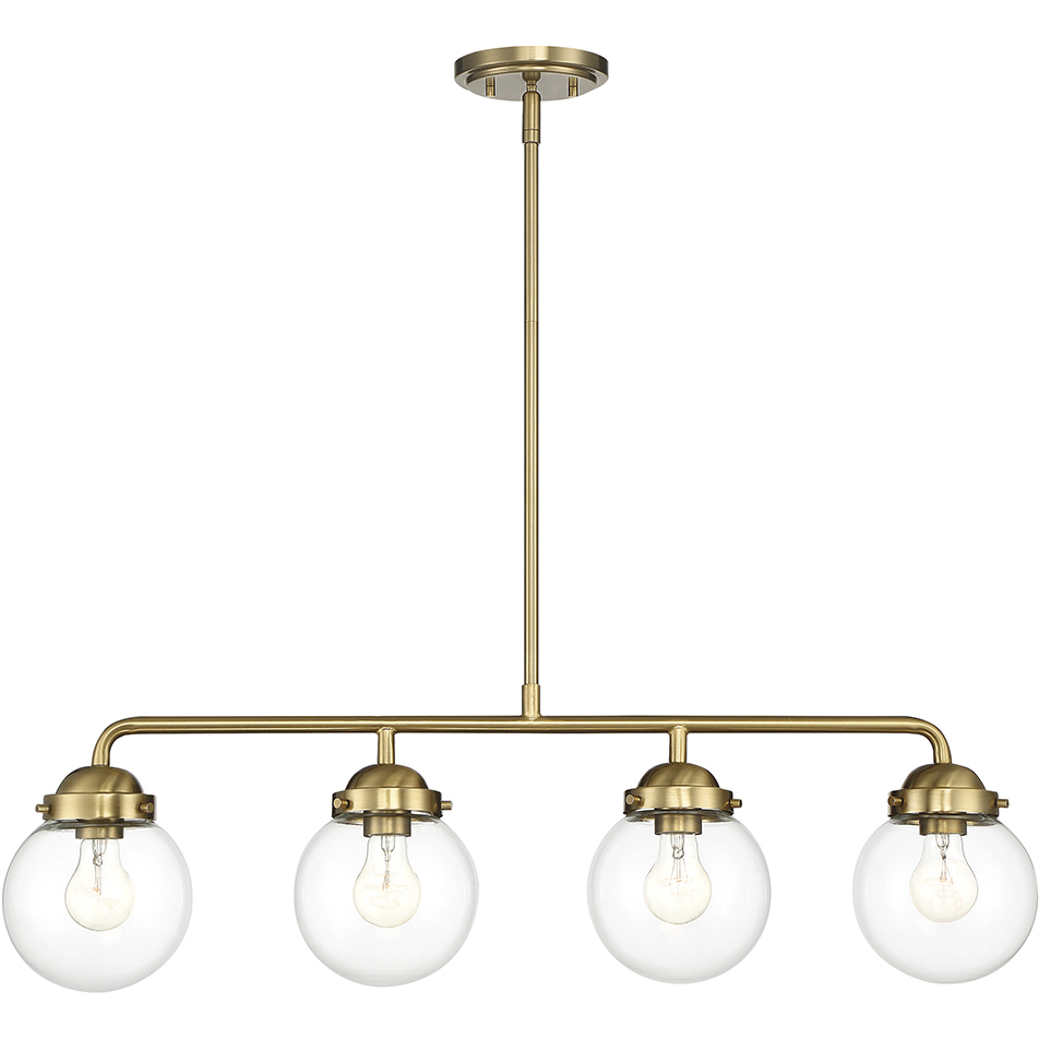 Knoll 4 Light 33 inch Brushed Gold Island Pendant Ceiling Light