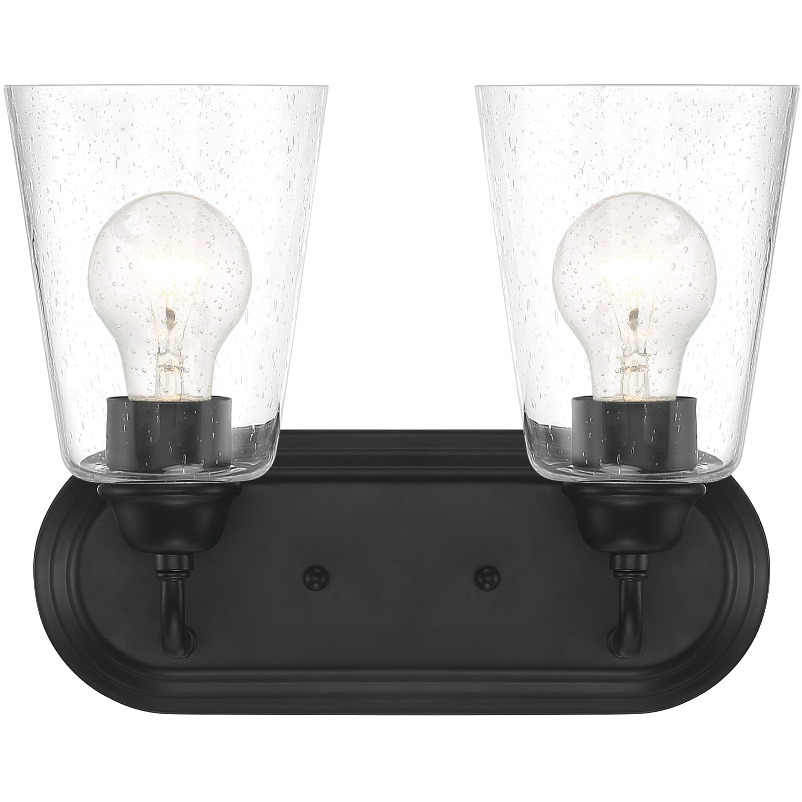 Zane 2 Light 12.5 inch Matte Black Vanity Light Wall Light