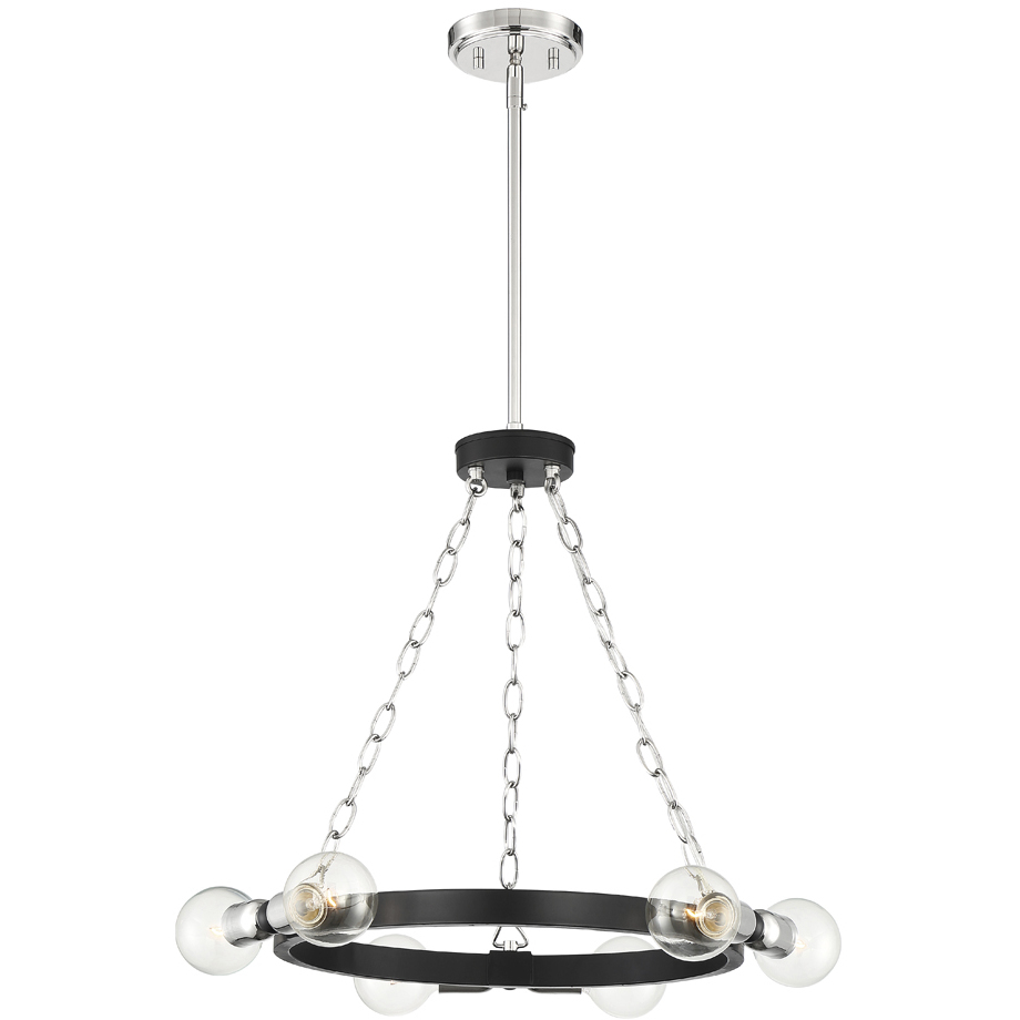 Huxton 6 Light 21 inch Black Chandelier Ceiling Light