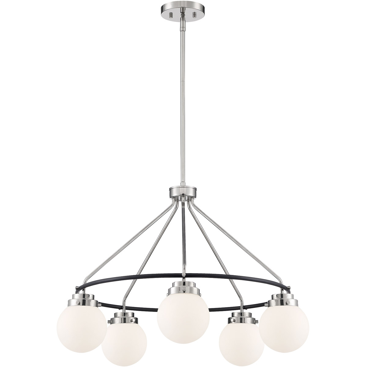 Elle 5 Light 28 inch Polished Nickel Chandelier Ceiling Light