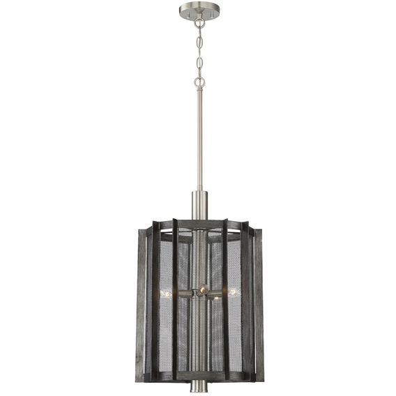 Baxter 5 Light 16.25 inch Weathered Iron Foyer Light Ceiling Light