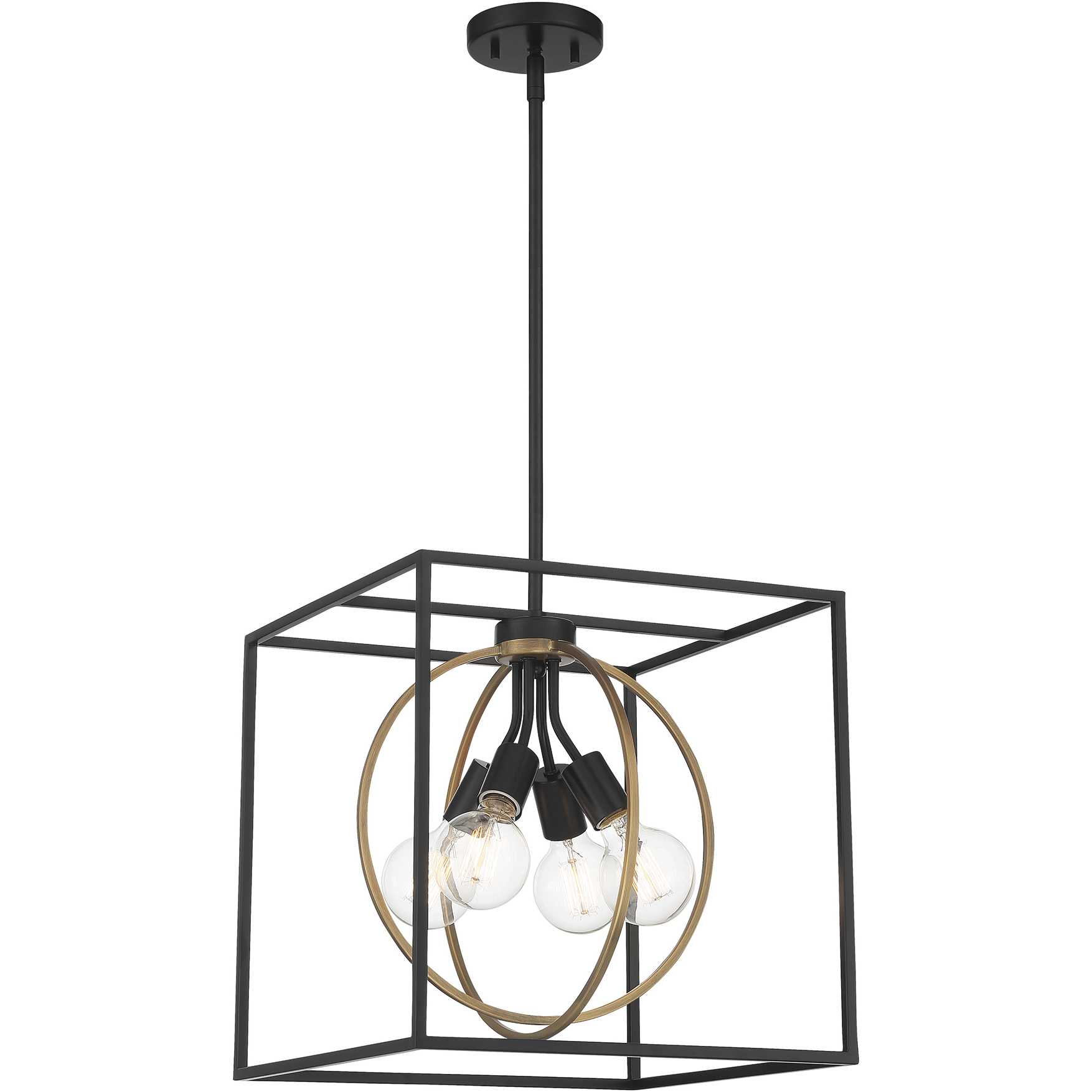 Kew Gardens 4 Light 15 inch Matte Black Pendant Ceiling Light