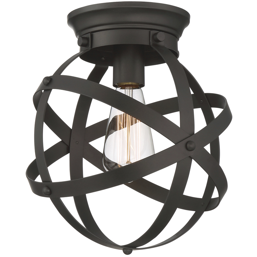 Eli 1 Light 9.88 inch Oil Rubbed Bronze Flushmount Ceiling Light