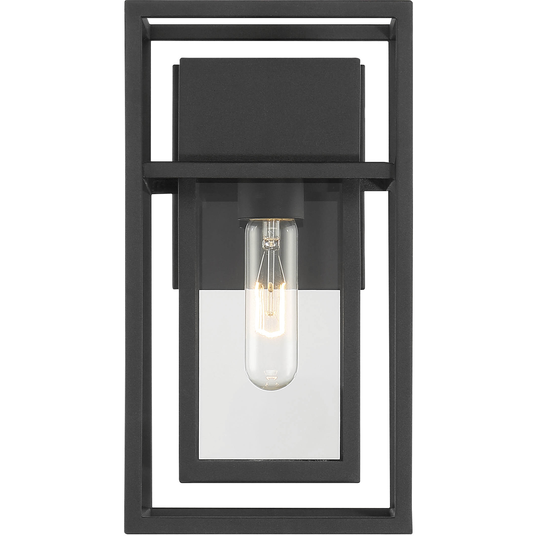 Burton 1 Light 12 inch Black Outdoor Wall Lantern