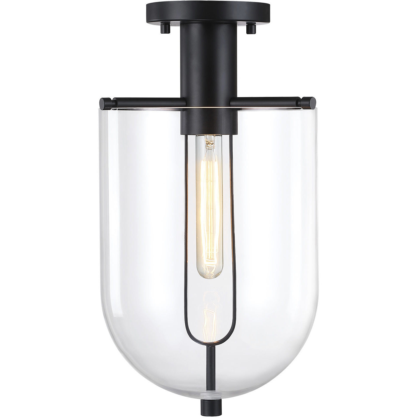 Skylar LED 10 inch Matte Black Semi-Flush Mount Ceiling Light