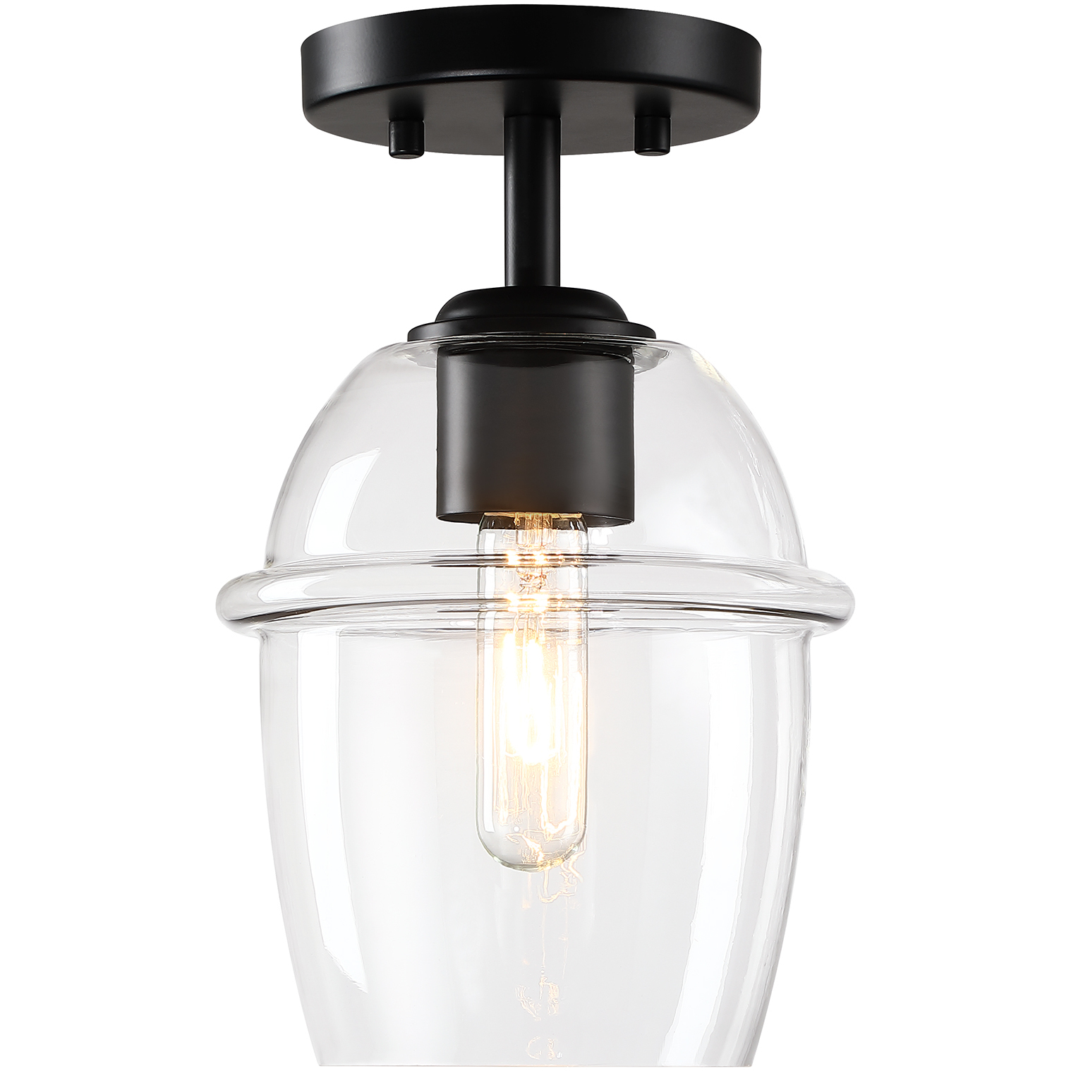 Summer Jazz 1 Light 7 inch Matte Black Semi Flush Mount Ceiling Light